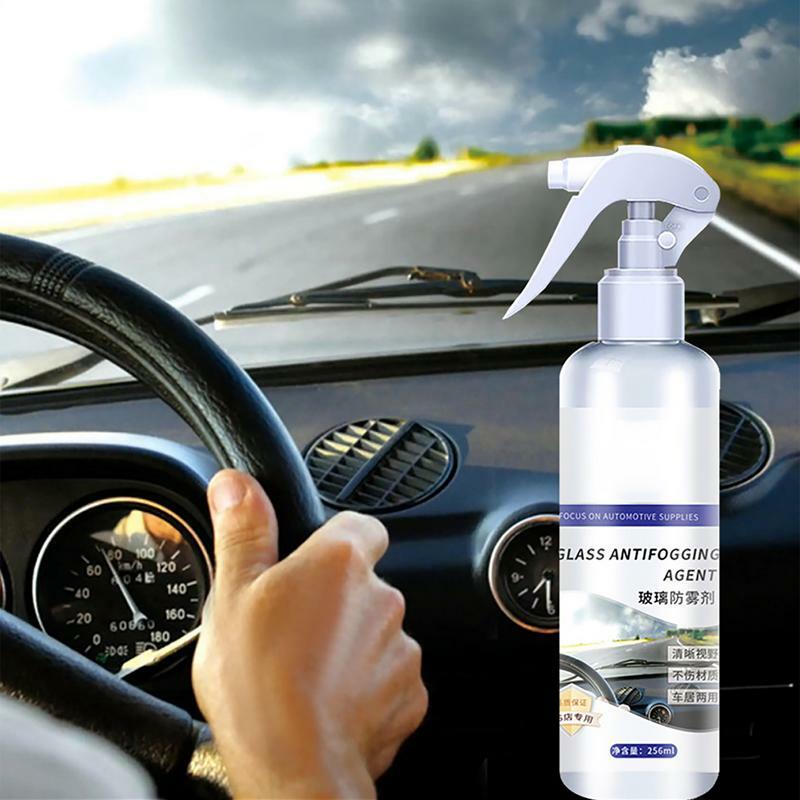 Spray anti-buée pour voiture, spray anti-buée pour verre, revêtement hydrophobe, nettoyant pour pare-brise, prévention du brouillard, 256ml