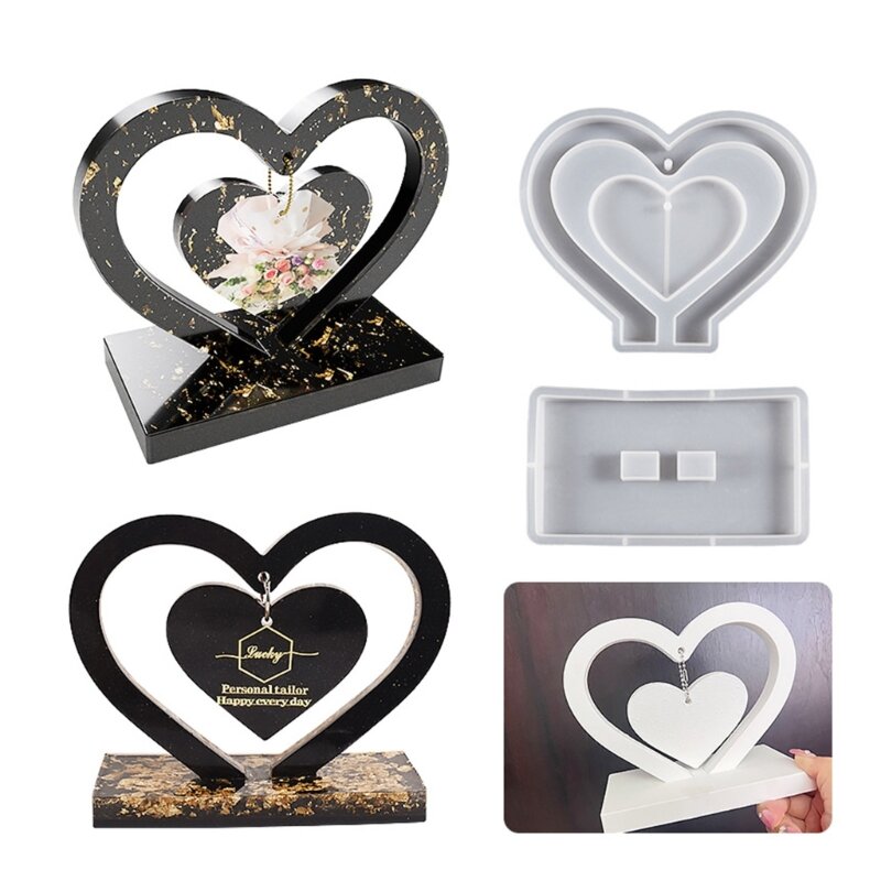 Рамка для фотографий в форме сердца, силиконовая форма, фоторамка, смоляные формы, День Святого Валентина
