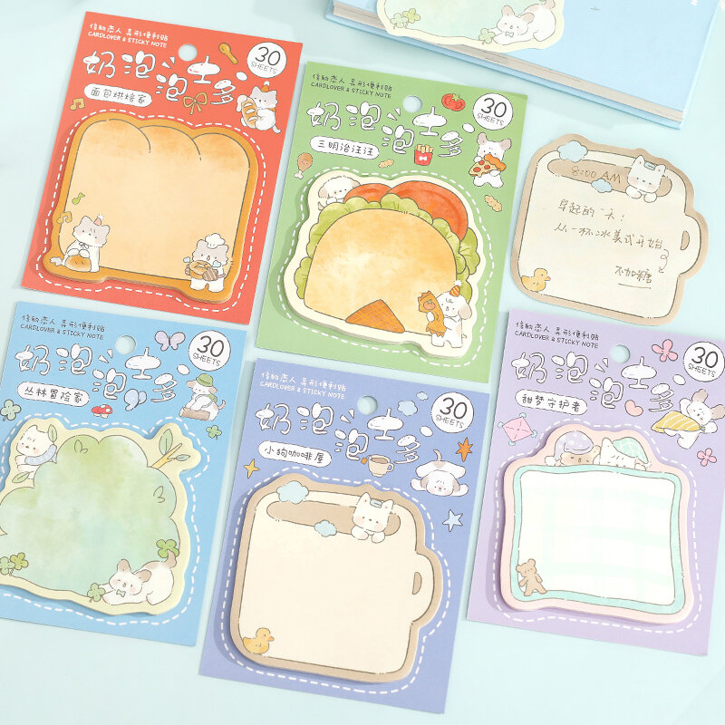 10Packs/Lot Melk Bubble Shiduo Serie Creatieve Eenvoud Materiaal Pakket Bericht Papier Memo Pad