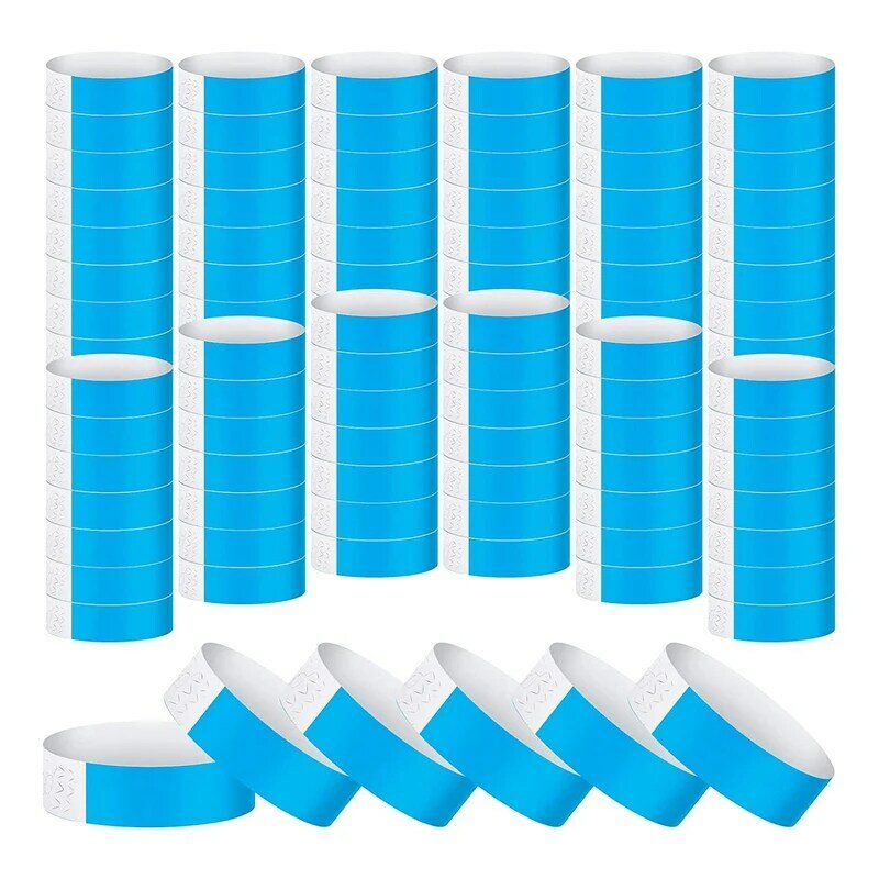 1200 Pack Of Paper Wristbands For Various Activities Neon Light Wristbands Lightweight Concert Wristbands (Blue)