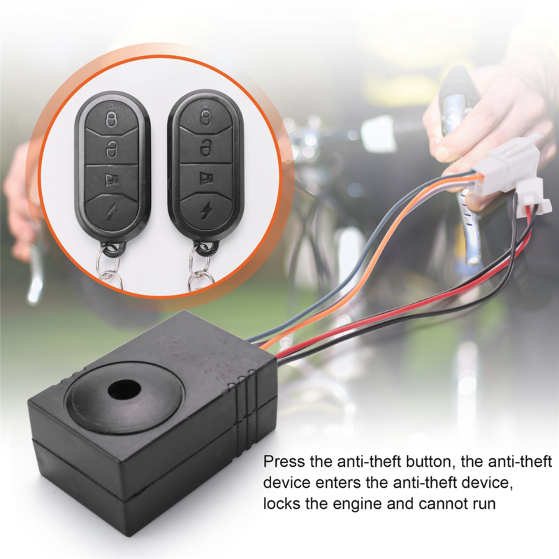 Ebike Alarm System Dual Remote Control 36V 48V 60V 72V Alarm Accessories Universal Waterproof Electric Bike Replacement
