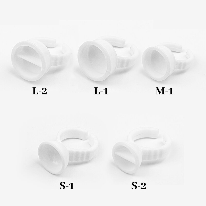 XIUSUZAKI 100 Pcs/Pack Disposable Eyelashes Glue Ring Holder For Eyelash Extension Pallet Eye Lashes Lash Glue Rings Cup Tools
