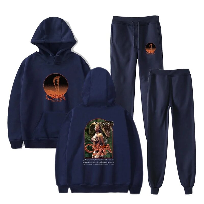 Megan Thee Stallion Hoodie Suit Cobra Printed Casual Clothes 2 Pieces Sets