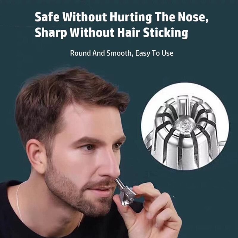 2/1PC tagliacapelli da naso da uomo in acciaio inossidabile tagliacapelli manuale adatto per rasoio per peli del naso rasoio portatile lavabile per peli del naso