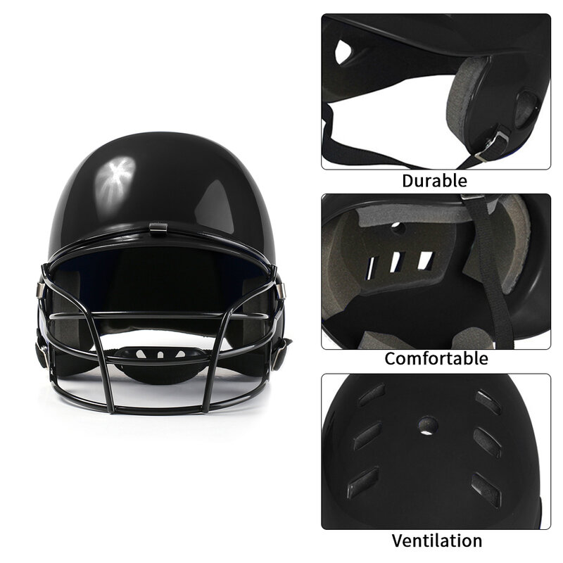 Capacete de beisebol portátil ABS Shell para meninos e meninas, Faceguard de suporte universal, respirável e confortável, capa facial, artigos esportivos