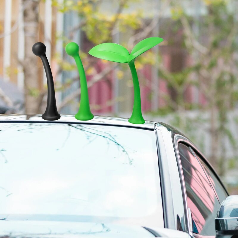 3d decoração do telhado do carro antena telhado superior adesivos do carro decoração exterior decalques do carro adesivos brotos de feijão mudas diabo chifre