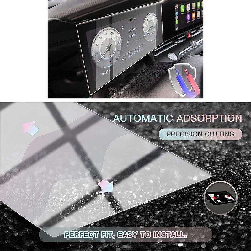 ฟิล์มกระจกนิรภัยสำหรับหน้าจอแผงหน้าปัดรถยนต์สำหรับ Hyundai Elantra 2021ขนาด10.25นิ้ว