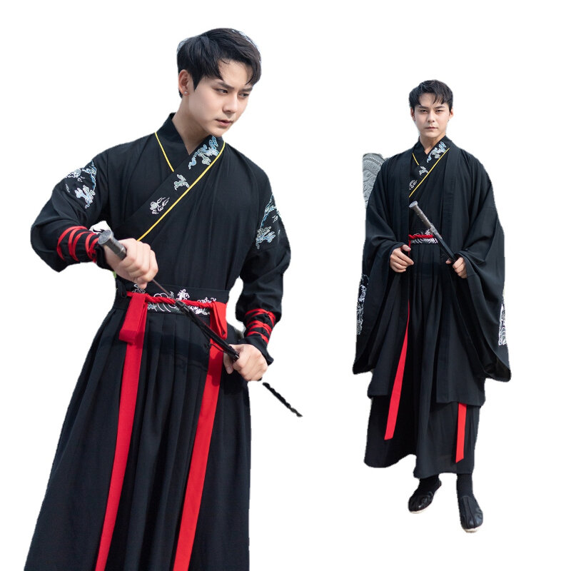 Thêu Hanfu Nam Truyền Thống Cổ Điển Kiếm Sĩ Quần Áo Hanfu Đầm Người Hán Phục Trang Cặp Đôi Kimono Đường Phù Hợp Với
