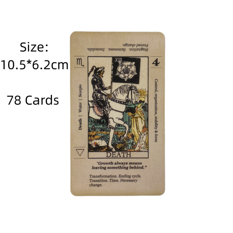 Naipes-cartas de Tarot A 78 baraja, oráculo, visión en inglés, adivinación con palabras clave, cartas del zodiaco invertidas