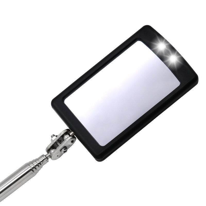 Telescoping cermin inspeksi kepala fleksibel, bagian bawah mobil dengan lampu dapat diatur cermin deteksi pembesaran cermin inspeksi