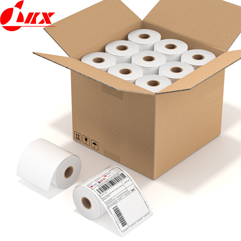 LKX-rollo de etiquetas adhesivas térmicas, 4x6 pulgadas, envío de impresora, pegatinas multiusos, autoadhesivas, impermeables, a prueba de aceite para 241BT