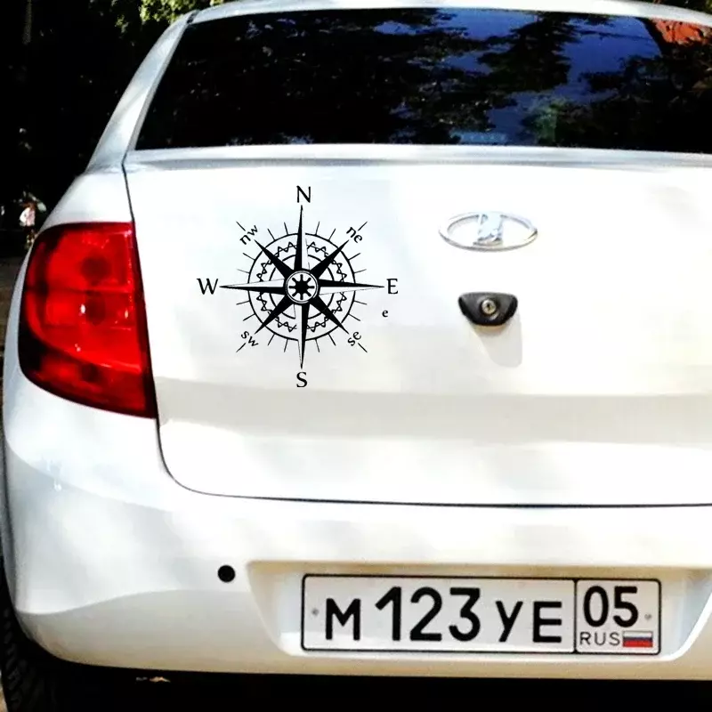 North South Directional Compass car sticker vinyl car decal waterproof stickers on car truck rear window14cm*14cm