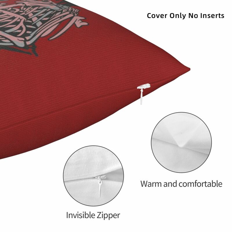 Funda de almohada cuadrada de poliéster con diseño de calavera y amor, cojín de terciopelo con cremallera, cómoda y decorativa para el hogar