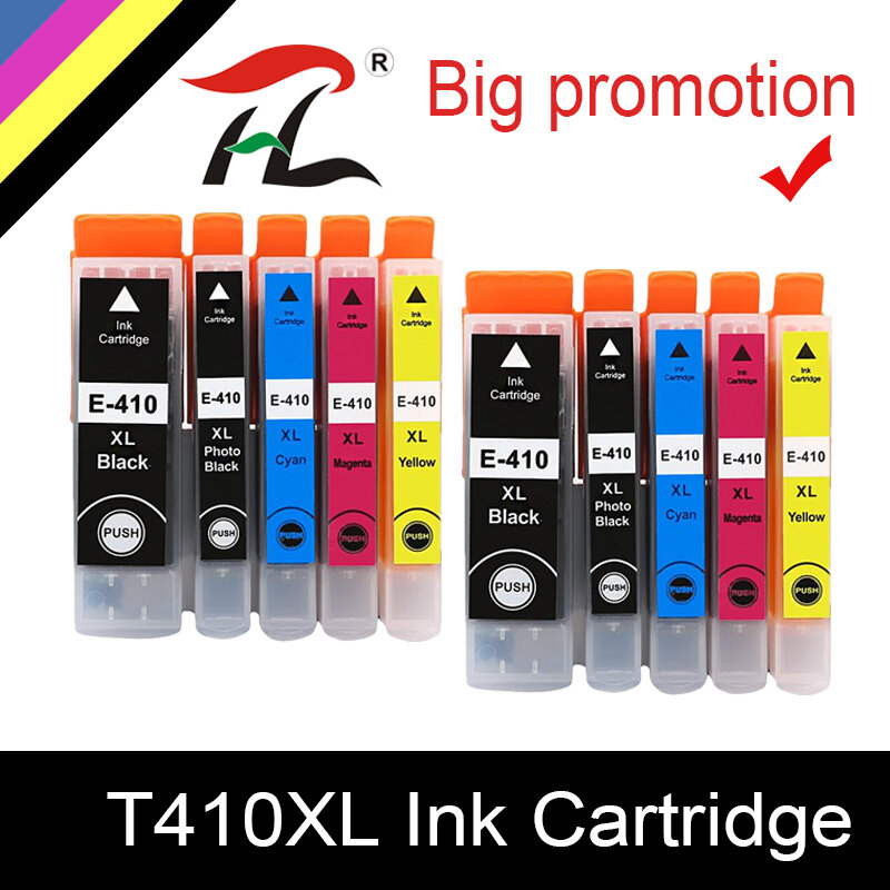 410xl Ink Cartridge Pengganti Epson 410XL 410 XL T410XL untuk Digunakan dengan Ekspresi XP-630 XP-7100 XP-830 XP-640 XP-530 5 Warna