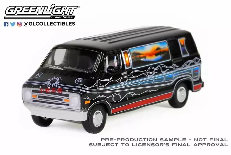 1:64 Vannin’ - 1977 Dodge B-100 Diecast Metal Alloy Model Car Toys For Gift Collection W1305
