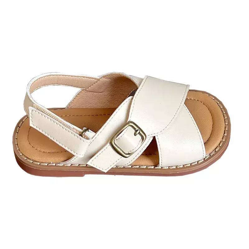 Children Simple Solid Color Breathable Comfortable Sandals 2024 Summer New Boys Girls All Match Fashion Soft Soled Beach Shoes