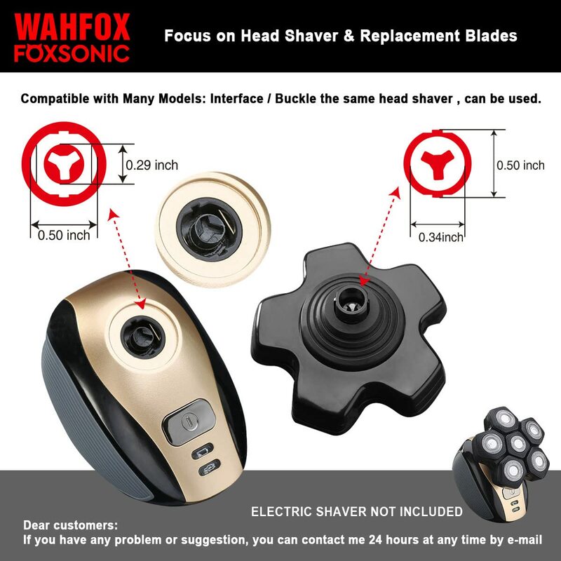 WAHFOX-남성용 헤드 면도기 교체 헤드, 전기 면도기 블레이드, 프리덤 그루밍을 위한 범용 교체 헤드 면도기