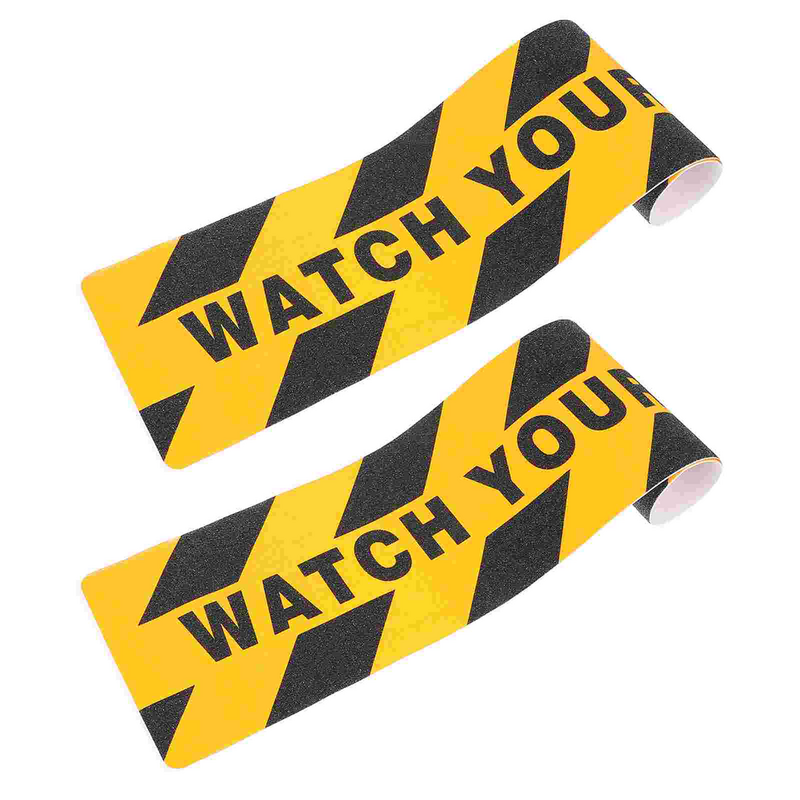 2 Pcs Sticker Warning Tape Anti-slip Stickers Kid Glitter Duct The Pet Watch Your Step Floor Decals