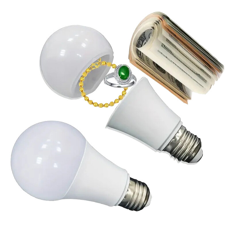 Secret Light Bulb Home diversion stash Can、隠しコンパートメント、セーフコンテナ、スポット非表示、隠しストレージ