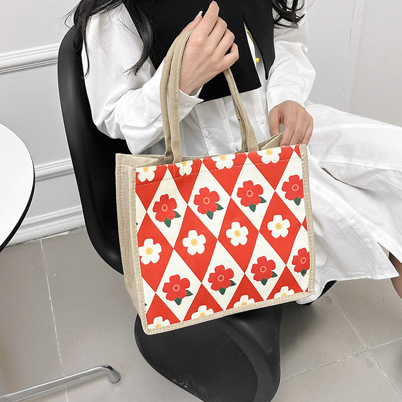Оригинальная женская сумка большой емкости из хлопка и льна, ретро-Сумка-тоут в стиле мори, сумка для работы, работы, подмышек, сумка через плечо, повседневная сумка
