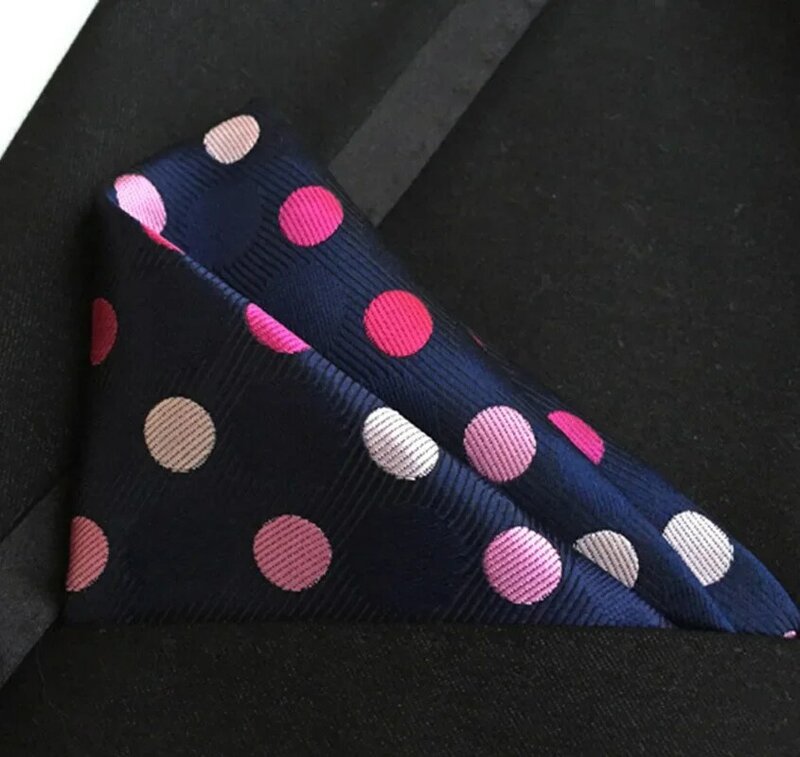 25CM Hanky for Men Business Suit Accessories 11 Color Pocket Squares Dot Pattern Handkerchief Male Small Scarf  Free Shipping