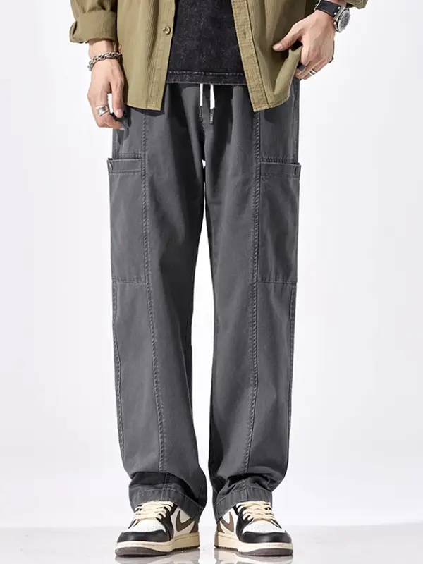 Czyste spodnie bawełniana odzież robocza dla męskiej letniej amerykańskiej marki mody luźne proste nogawki szerokie nogawki retro główna ulica spodnie codzienne