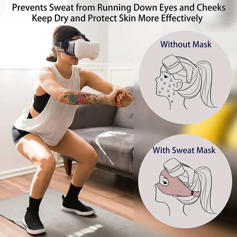 Per Oculus Quest 2 accessori VR Mask Cover traspirante Sweat Band cuffie per realtà virtuale per Meta Quest 3 Pico 4 Vision Pro