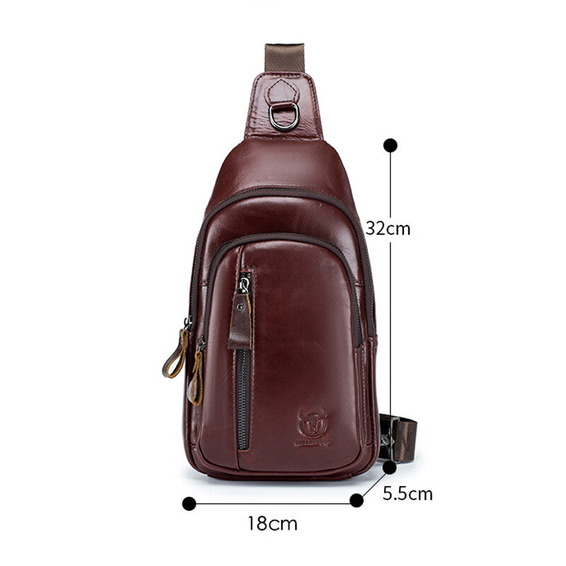 Brand men's leather bag fashion chest bag large capacity men's shoulder bag outdoor sports crossbody bags travel handbag