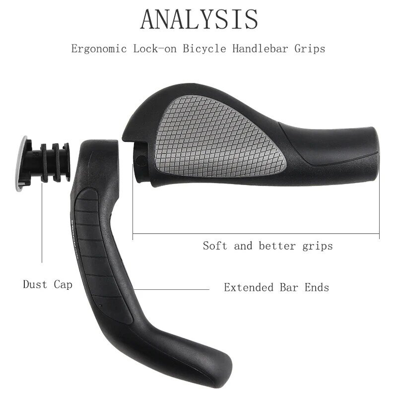 ERGON-empuñaduras ergonómicas para manillar de bicicleta, empuñaduras de goma bloqueables, extendidas, para bici de montaña, GP1, GP3, GP5