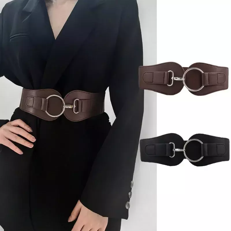 حزام نسائي مرن بسيط ومتعدد الاستخدامات ، حزام أحادي اللون ، موضة كورية ، أنيق ، جديد ،