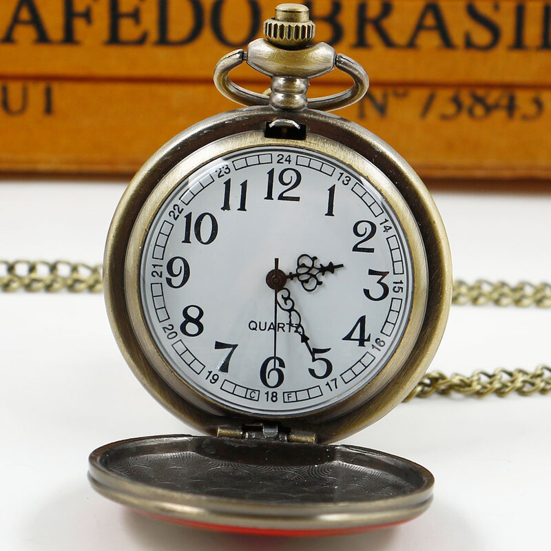 Relógios de bolso de quartzo para crianças, presentes populares práticos, colar pingente vintage com corrente, homens e crianças, relógio FOB