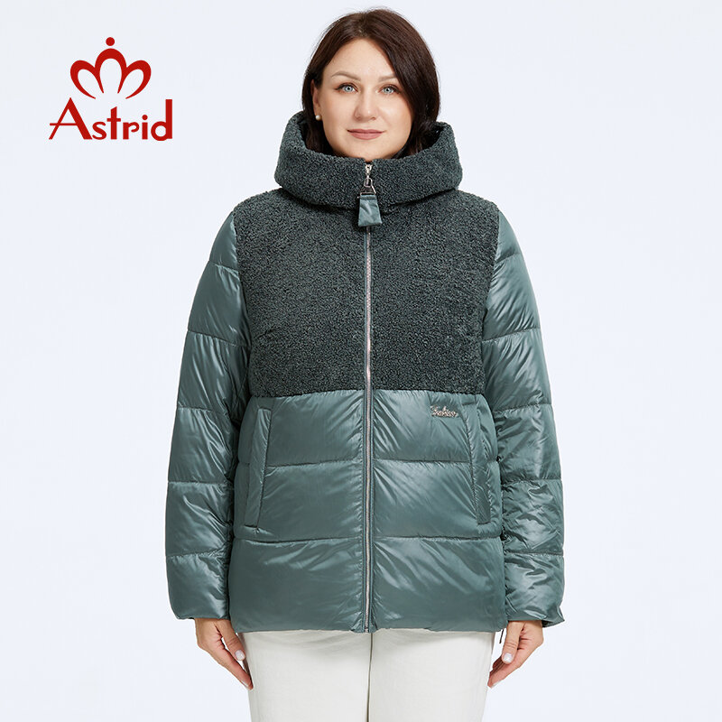Astrid 2023 giacca invernale da donna Plus Size parka abbigliamento donna top in pelliccia sintetica cuciture moda cappotti imbottiti capispalla 10003
