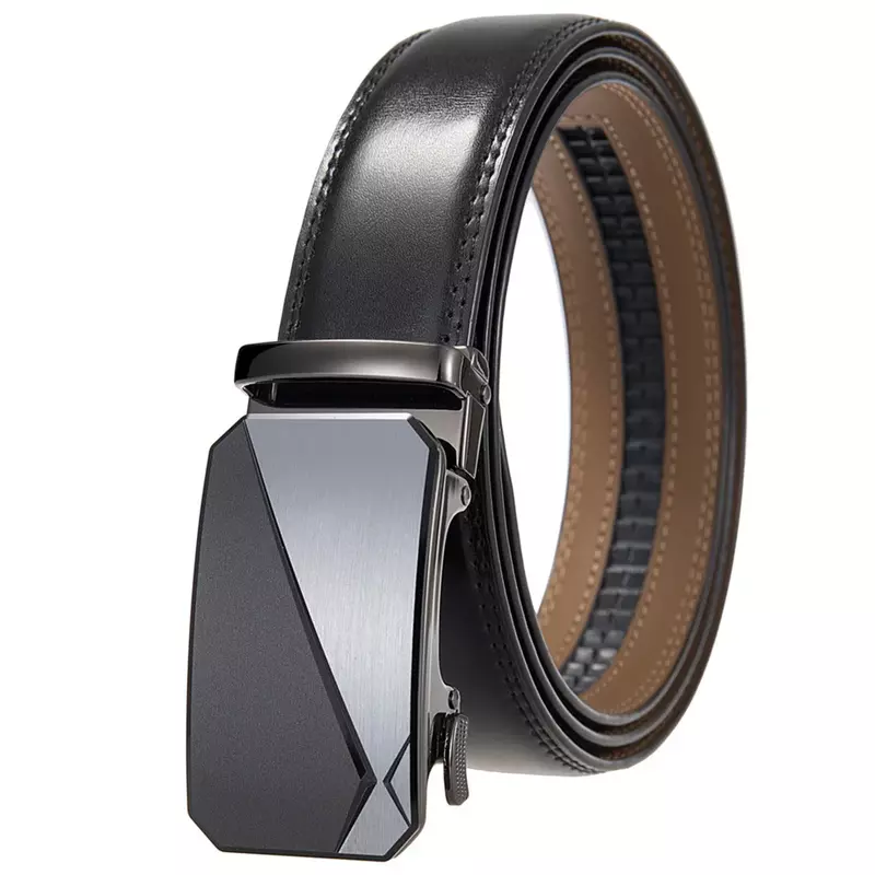 Plyesxale-cinturones de color marrón oscuro para hombre, hebilla automática de diseñador de lujo, de alta calidad, formales, 3,5 cm de ancho, B1245