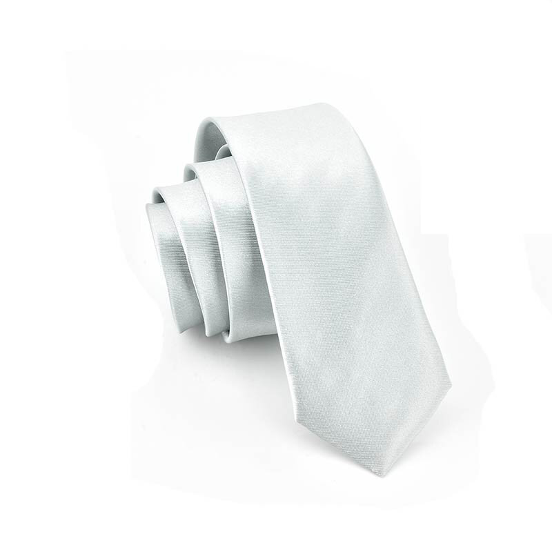 Man Accessories 5cm Slim Skinny Black Tie for Men Jacquard Woven Solid Ties Wedding Necktie Silvery