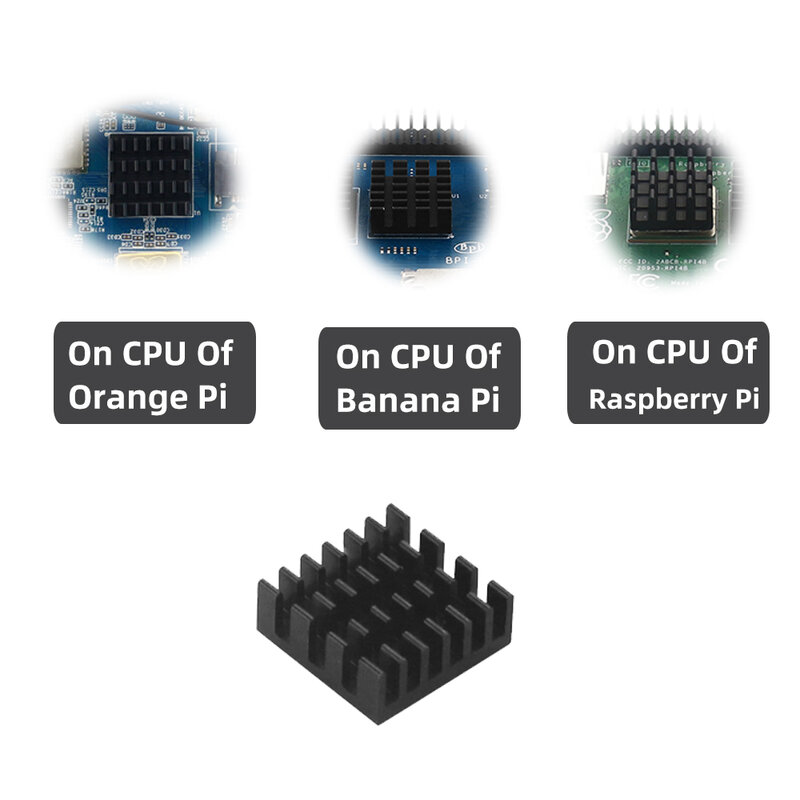 Orange Pi Heatink para CPU, Arrefecimento Passivo, 14x14x6mm, Dissipador de calor de alumínio, OPI Zero 2 Banana Pi Raspberry Pi 4 3