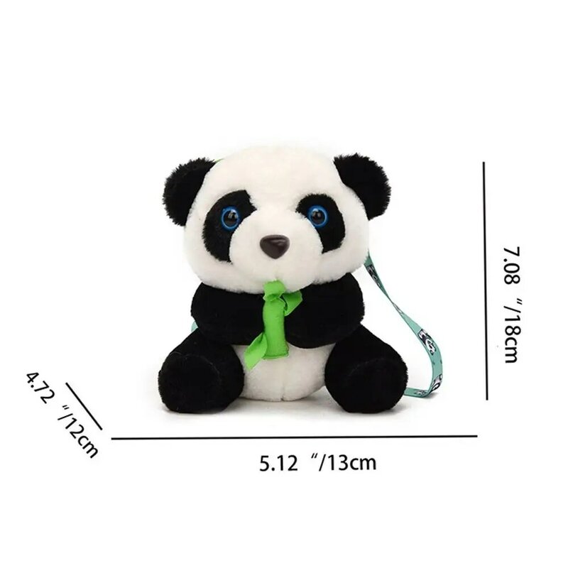 Bolso cruzado de Panda de dibujos animados, bolso de muñeca de felpa de un hombro, lindo juguete de Anime, bolso de mensajero para niña