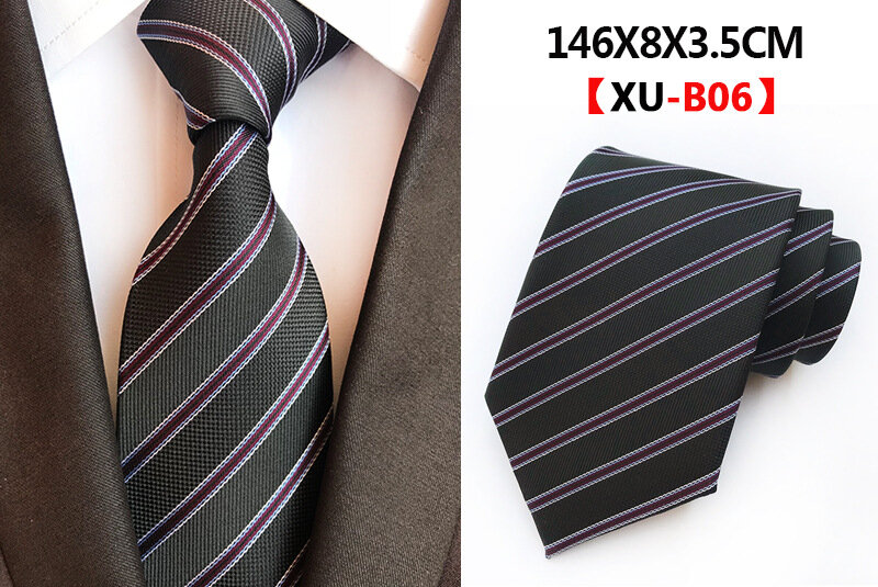 Fashion 8CM Tie Men Plaid Striped Necktie Man's Formal  Wedding Office Party Gift Accessories Navy Blue