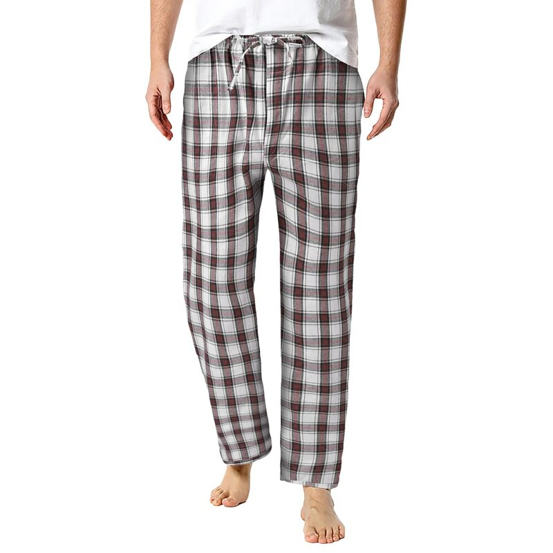 Pyjama décontracté en dentelle à carreaux pour hommes, grand, peut être porté à l'extérieur, pantalon de maison, mode coréenne, streetwear, vêtements pour hommes, Ropa zones bre