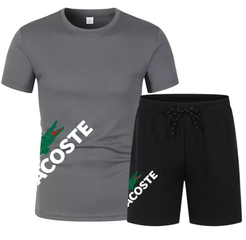 Set sportivo moda estiva da uomo t-shirt traspirante ad asciugatura rapida + pantaloncini Set sportivo Fitness Game Training basket Set t-shirt
