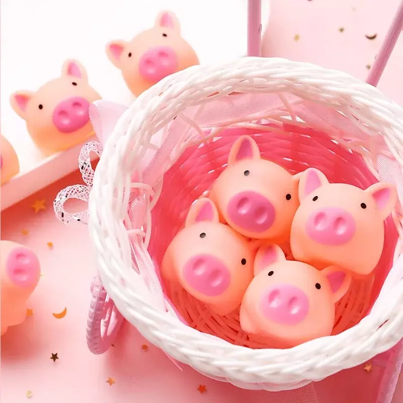 Śliczna świnka zabawka do kąpieli wyciskać zabawki dźwiękowe dla dzieci kreskówka pływanie w wodzie do kąpieli miękka gumowa świnia zabawki do ściskania