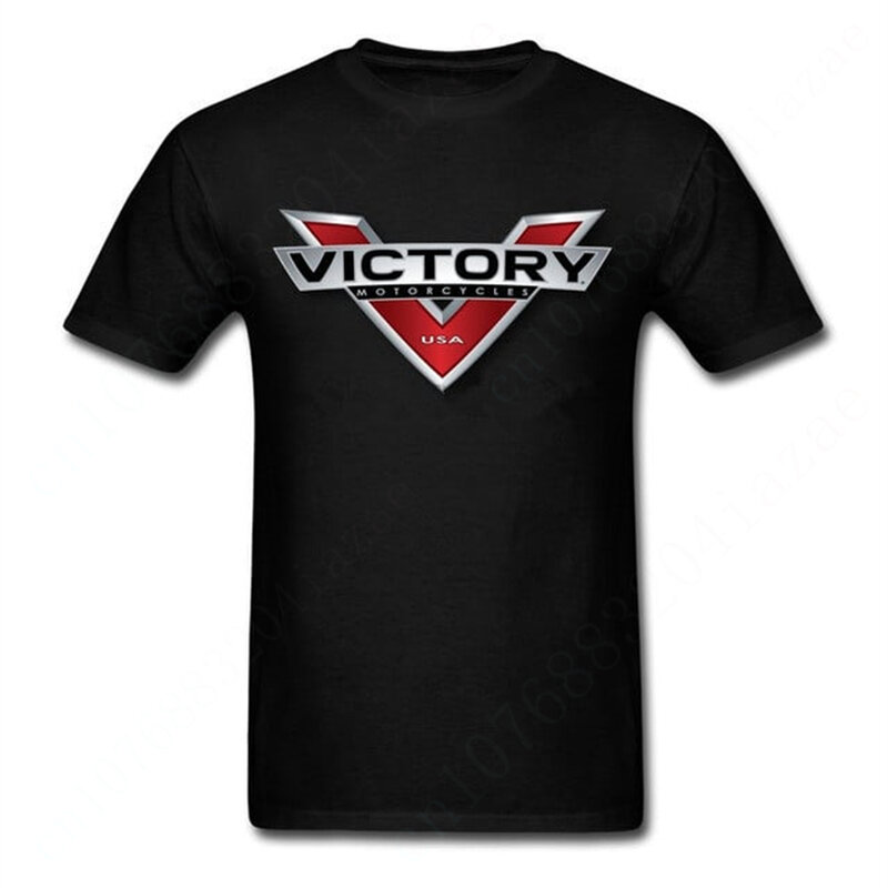 Victory kaus kebesaran uniseks, T-shirt kasual lengan pendek Harajuku untuk pria wanita warna Solid Tee Anime