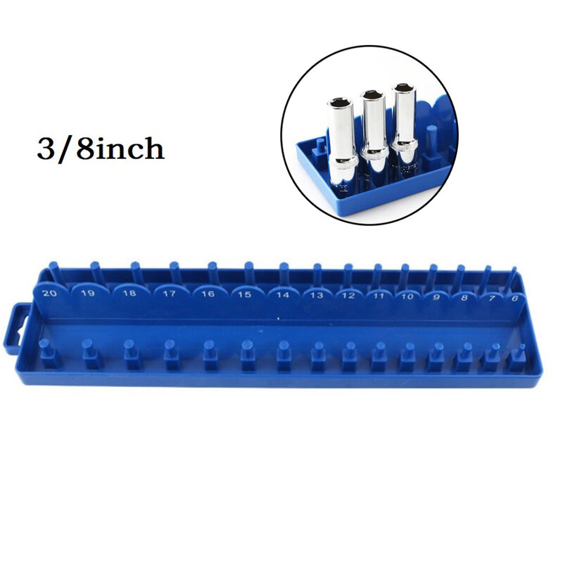 Organizer Socket Storage Blue For Garage Workshop Metric Socket Tray Rack Holder Plastic Sleeve Bracket Brand New
