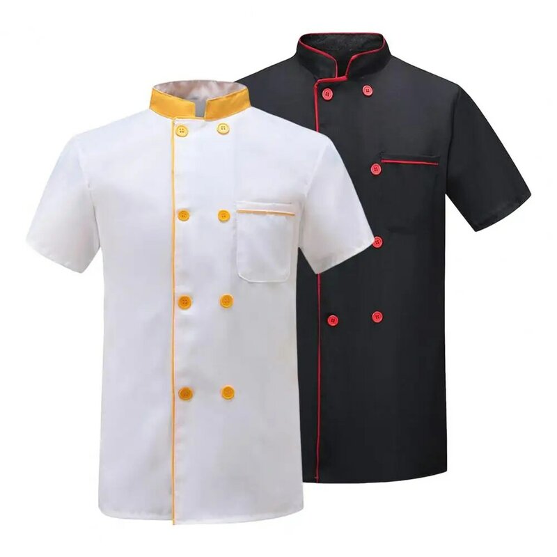 Одежда шеф-повара, дышащая устойчивая к пятнам форма шеф-повара для кухни, хлебобулочного ресторана, двубортная короткая форма для поваров, столовых