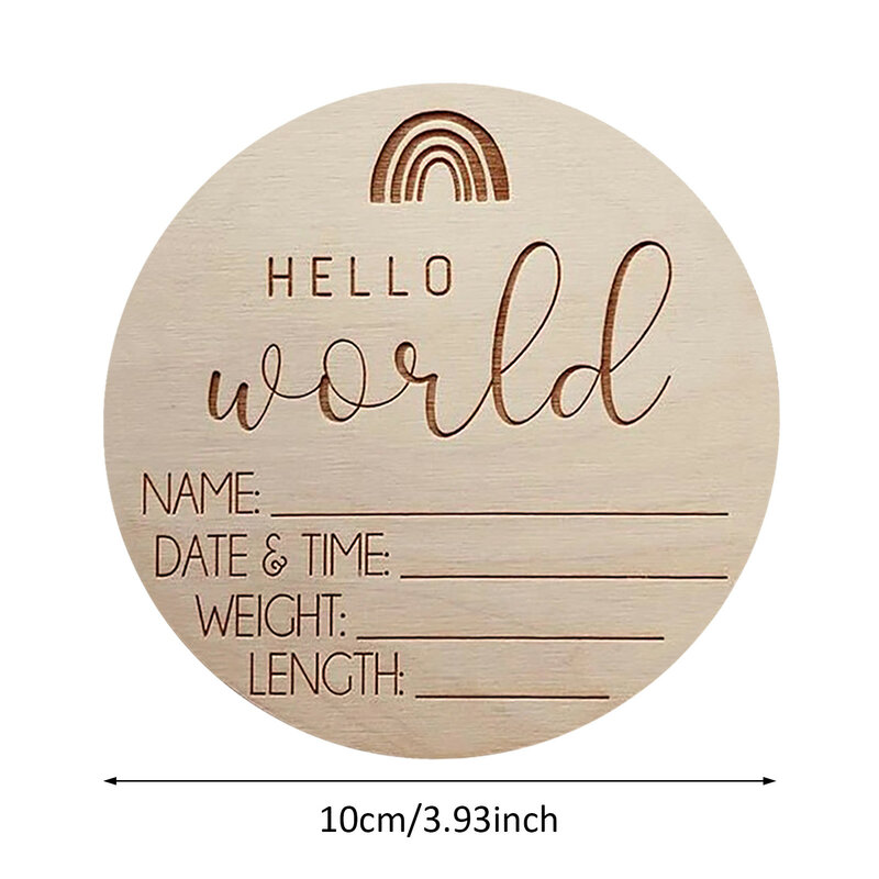 Hello World-cartel de nacimiento para bebé recién nacido, cartel de madera con nombre, foto, regalo de ducha, 5 uds