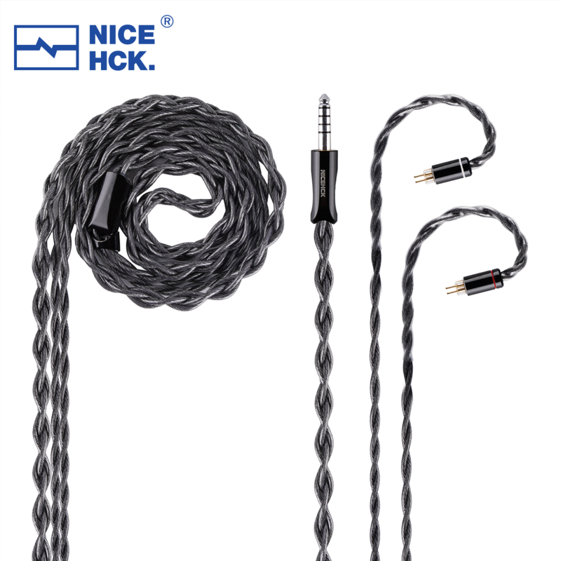 NiceHCK PtGr HiFi drut grafenowy stop miedzi słuchawki douszne i zastąpić 2Pin kabel platerowane platyną wtyczkę OCC dla Cadenza4