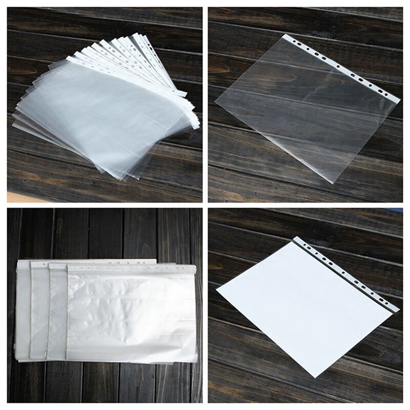 حقيبة مجلدات مثقبة شفافة ، محافظ لحفظ الملفات بأكمام A4 PP ، حقيبة مثقبة ،