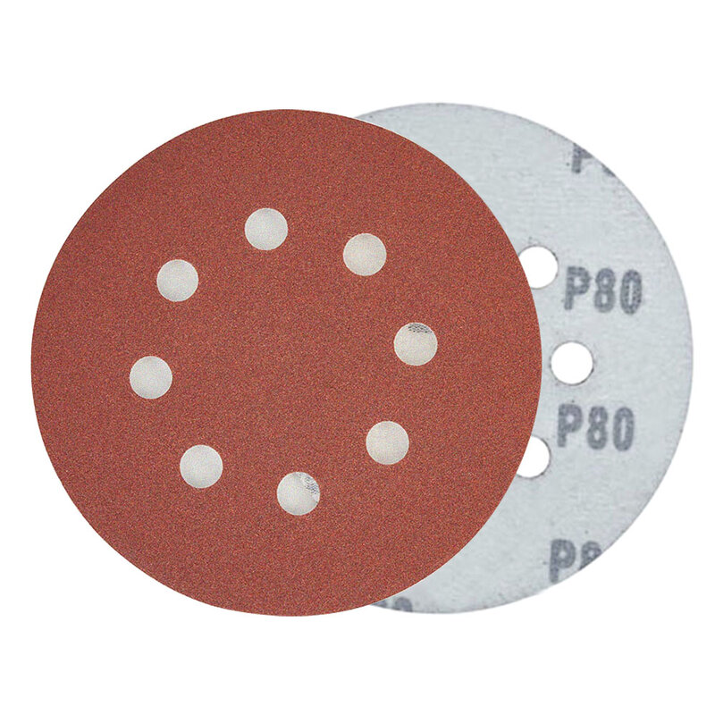 Disco de lijado de 8 agujeros, papel de lija adhesivo de gancho y bucle, 35 piezas, 5 pulgadas, 40-800grit, para LIJADORA Orbital aleatoria, herramientas eléctricas
