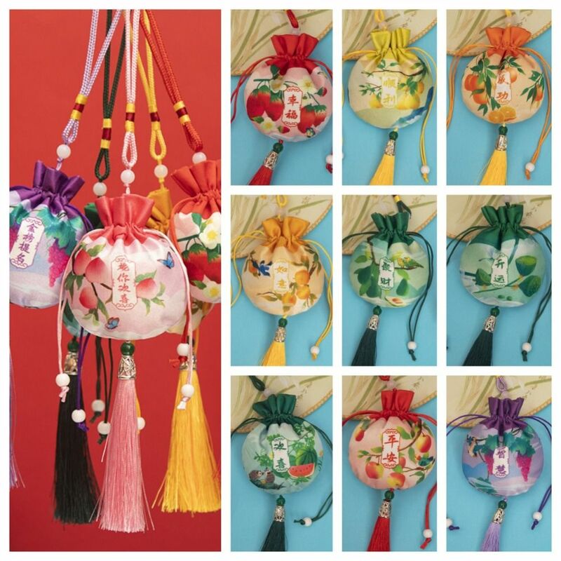 Bustina da donna appesa borsa piccola antica nappa confezione di gioielli decorazione camera da letto ciondolo bustina in stile cinese ragazza