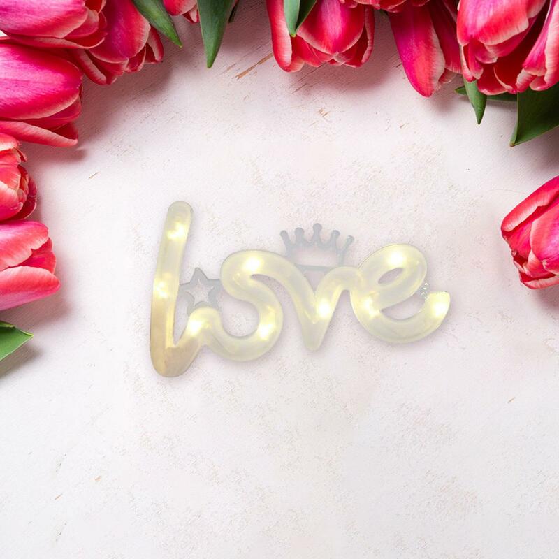 Valentine's Day Love Lights Home Wall Décor LED Love Words Neon Light for Table Holiday Girls Room Thanksgiving Any Occassion