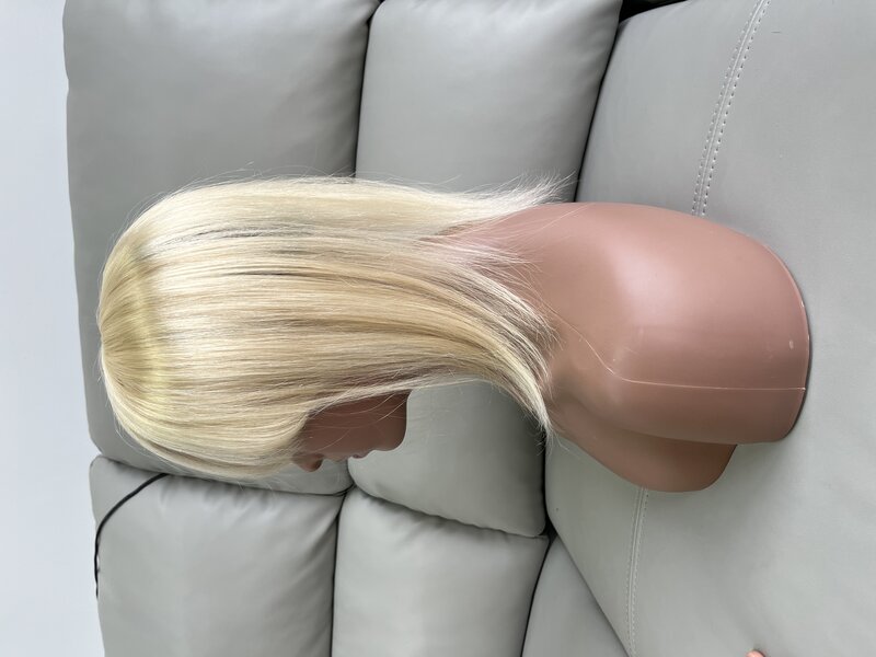 PLADIO-Topper de cabello humano 100% Remy para mujer, pieza con flequillo, 13x12cm, 8 ", 10", 12 ", 14"